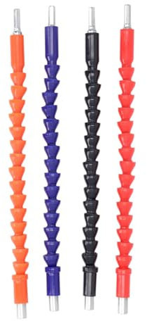 Natudeco 4PCS Flexible Drill Bit Extension Flexible Shaft Extension Bits Bendable Screwdriver Soft Shafts Flexible Drill Bit Extensions for Electronic Drills