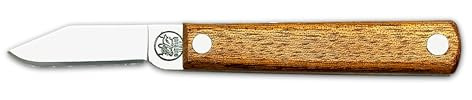DUE BUOI 211L FX Coltello da Innesto a Lama Fissa Professionale Alberi da Frutto e Giardinaggio Acciaio Carbonio Manico in Legno