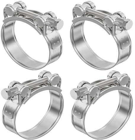 Abrazadera de perno Articulado, Rango de Sujeción 48-51 mm, 4 Piezas Abrazaderas de Manguera de acero Inoxidable, Abrazaderas de Acero Inoxidable, Abrazaderas Metalicas Para Tubos, para Jardines,Casas