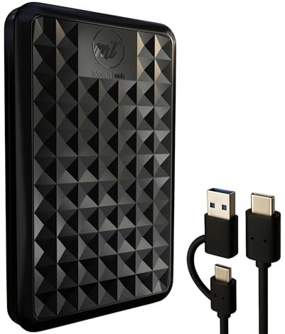 ModusTech Facet 750GB External Hard Drive Portable USB-C/USB 3.1 Plug & Play Ultra- Slim HDD Hard drive for Backup, Gaming, PC, Mac, Laptop, PS4, Xbox, Smart TV (Black)