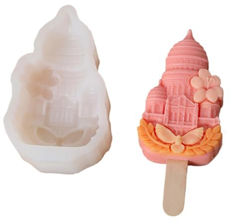 Moldes de silicona para hacer paletas con forma de flor, moldes de helado, textura de silicona, suministros de postre para postres