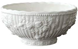 CEHJZQRPL Ensaladera, Ramen Bowl, Cuenco de arroz de porcelana occidental con relieve de rosa retro, cuenco for sopa, vajilla creativa de cerámica for el hogar