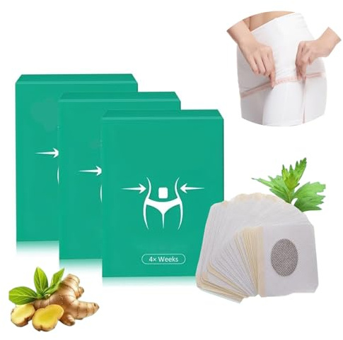 Lot de 3 patchs amincissants pour femmes et hommes - Ingrédients végétaux hydratants pour le ventre, la taille, les cuisses - Favorise le drainage lymphatique - Gestion du poids