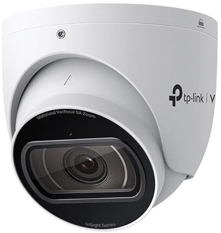 VIGI InSight S445ZI 4MP IR Motorized Varifocal Turret Network Camera, PoE Support, Ultra HD CCTV Camera with 5X Optical Zoom, People & Vehicle Analytics, Human & Vehicle Classification, Two-Way Audio