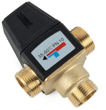 Esbe Valvola miscelatrice termostatica 35-60°C in ottone DN20 DN25 filettatura maschio per acqua calda sanitaria e riscaldamento a pavimento (DN25)