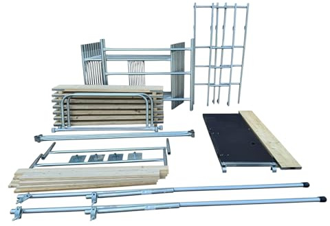 Toptower Classic Scaffolding Tower 6.3m Working Height 4 x 4' Base Size DIY Galvanised Scaffold Tower Full KIT