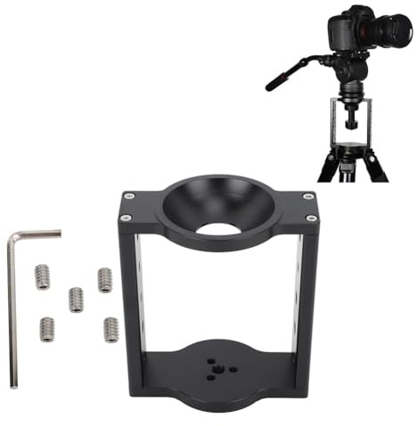 Sunicon 75mm Tripod Head Bowl Riser, Aluminium Half Ball Flat to Bowl Adapter Converter Riser for Video Camera Tripod DSLR Rail Slider