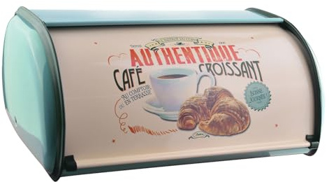 Boîte de rangement à pain en métal : support pratique pour pots modernes Coffre comptoir, coffre-fort cuisine, organisateur garde-manger, caddie rétro pour repas quotidien