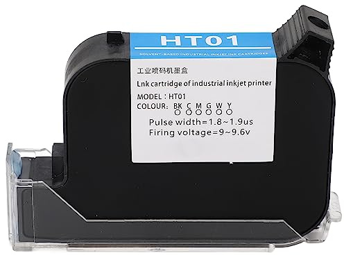 VESHENVEN Cartucho de Impresora portátil HT01, Cartucho de Tinta para Impresora de inyección de Tinta, Tinta de Grafito Invisible de Secado rápido de 12,7 mm, Cartucho de Repuesto de Alta