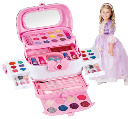 Schmink-Set Zum Spielen | Abwaschbare Kinderschminke Prinzessin Spielzeug,Schminke Für Kinder - Für Mädchen Von 3-12 Jahren Weihnachts- Geburtstags- Feiertags-Geschenke Verkleiden Und Rollenspiel
