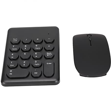 Generic Teclado Numérico Portátil, Delgado, Inalámbrico, Negro, Juego Combinado de Teclado y Ratón para PC, Compatibilidad Universal Plug and Play para Viajeros en Casa y Oficina