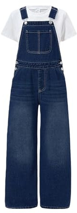 Jumpsuit Mädchen Sommer Kuschelig Baggy Latzhose Kinder Jeans Lange Hose Overall mit Verstellbaren Hosenträgern Arbeitshose Arbeitskleidung Kinder Cowgirl Kostüm Latzkleid Mädchen