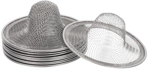 jojofuny Lot de 12 Crépines D’évier Rondes en Acier Inoxydable 9 Cm, Protège-canalisations et Attrape-cheveux Cuisine, et Balcon, Grille D’évacuation Solide et Facile à Nettoyer