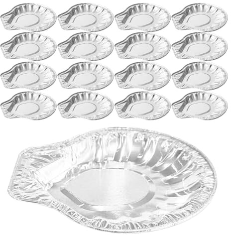 Kichvoe 50 Pezzi Gusci di Ostriche in Alluminio Usa e Getta per Cucina, Teglie Resistenti Conduzione Termica Efficiente, per Cene in Famiglia e Barbecue