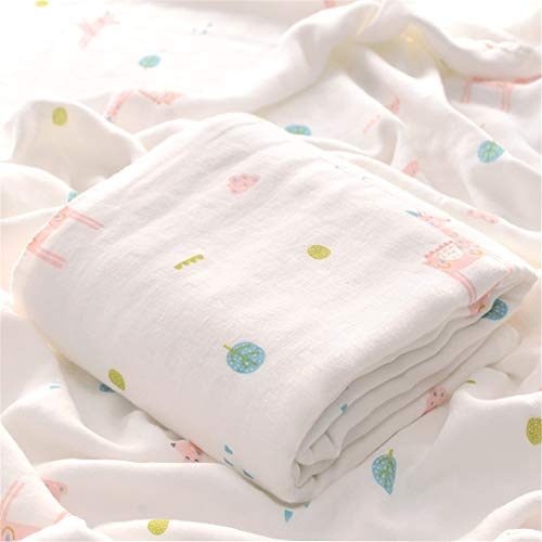 Hayisugar Baby Musselin Swaddle Decke Tücher Baby Bambus Baumwolle Swaddle Wrap Aufstoßen Tuch & Deck Kinderwagen - Pucktücher Baby Decke für Junge und Mädchen, Sikahirsch, 110 x 140 cm