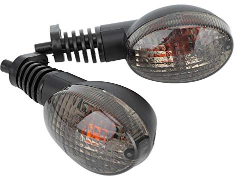Intermitentes Moto, Qiilu Lámpara de luz de señal de giro 2PCS apta para modificación de motocicleta Kawasaki Para Ninja 250(Negro)