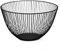 HOMQUEN Corbeille à Fruits en Fil Métallique pour Cuisine et Comptoir, pour Fruits et Légumes (Rond Haut, Noir)