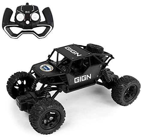 TURBO CHALLENGE - GIGN - 4X4-098400 - Coche de Control Remoto - Negro - 1/18 - Listo para Usar - Batería Recargable y Pilas Incluidas - Metal - A Partir de 4 años