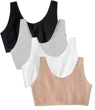 Fruit of the Loom Dam Built Up Tank Style ekonomipack sport-BH, ogenomskinlig, svart/Heather Grey/sand/vit, 90 (4-pack), Svart/Heather Grey/Sand/Vit, 40