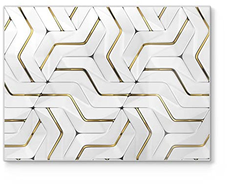 DEQORI Schneidebrett aus Glas | groß 40x30 cm | Motiv Hochglanzmuster | Design Schneideplatte für Küche | Frühstücksbrett antibakteriell & rutschfest | Glasplatte & Servierplatte