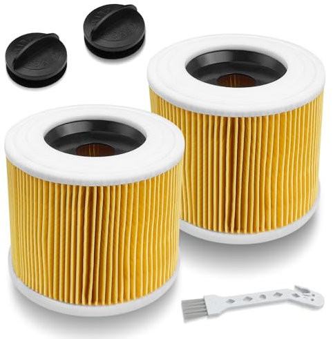 Baxcdyswe 2 Stück WD3 Filter für Kärcher Staubsauger WD3, WD2, WD1, MV3, MV2, A, K, KNT, NT, SE, VC Patronenfilter Ersatzfilter Staubsaugerfilter für Kärcher Staubsauger Filter 6.414-552.0/64145520