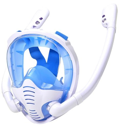 Tauchmaske, Schnorchelmaske mit 180°-Sicht, Anti-Beschlag-Panoramasicht, Schnorchelmaske mit Dry-Top-System, Tauchmaske mit Anti-Beschlag- und Anti-UV-Schutz, gehärtetes Glas C,L/XL