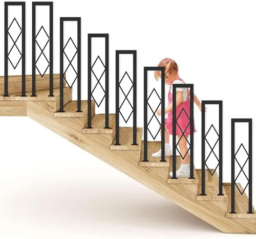 SCGSJZH Ringhiera per Scale a Forma di U Per Interni, Soffitta, Corrimano Decorativo, Balcone Decorazione Diamante Ringhiera per Disabili, Antiscivolo, Facile da Pulire (100x20cm)