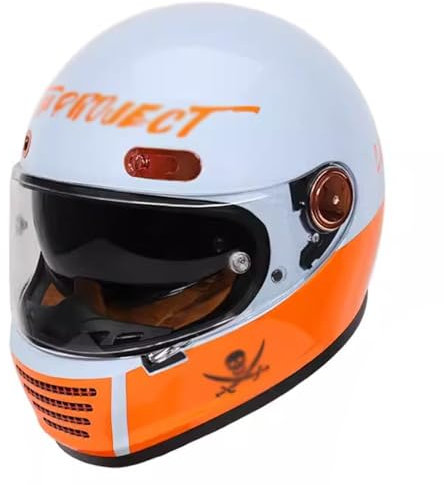OZXDKJ Vintage Herren Damen Lokomotive Helme, Motorrad Motocross Helme, Motorrad Integralhelme, Motorrad DOT/ECE-Zulassung Klapphelme, Mit Visier Motorradhelm Für ATV Utv,M=(57-58cm),BB