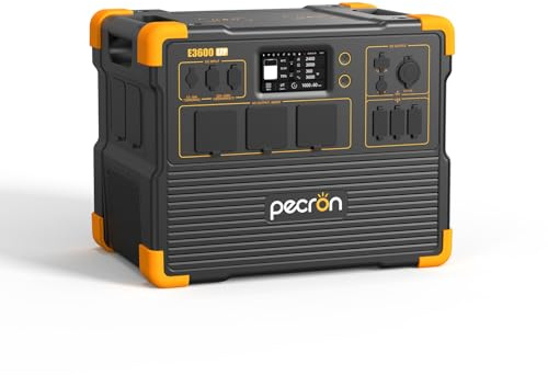 pecron E1500LFP Estación de energía portátil 1536Wh LiFePO4 batería de respaldo con 2200W AC Outlets, carga rápida, generador solar para el hogar de copia de seguridad (E3600 LFP)