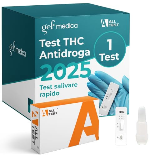 Gef Medica® 5x Test Salivari Antidroga Rapidissimi – Screening THC in 5 min | Autotest Non Invasivo, Kit Completo CE