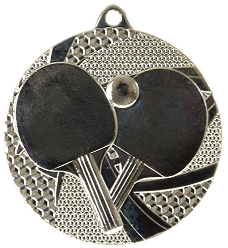 pokalspezialist 10 Stück Medaille Tischtennis Tischtennis-Medaillen rund 50mm, 3mm stark, Stahl