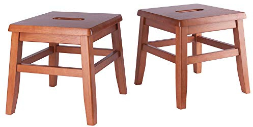 Winsome Kaya 2-pc Step Stool Set, 12 High, Teak