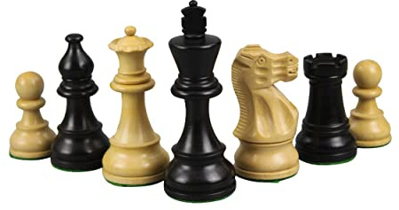 Atlantic Classic Staunton Piezas de ajedrez de Madera de boj ebonizada Staunton 3 Pulgadas