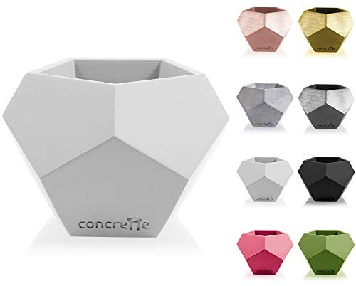 CONCRETTE Blumentopf Blumenkübel Zement-Pflanzkübel Übertopf aus Beton Square Geometric Ø 9 cm/Ø 12 cm | 17 Farben