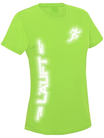 Roughtex Laufshirt Damen Läuft Running T-Shirt reflektierend Bedruckt