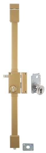 Serrure en Applique Targa A2P*, Sécurité Maximale, 3 Points de Fermeture, pour Porte Droite, Cylindre Transit2 30x65 mm, Axe 45 mm, Finition Or, 4 Clés Incluses, THIRARD