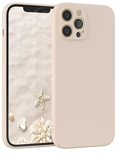 EAZY CASE - Silikonhülle für iPhone 12 Pro Max Hülle Silikon Case Beige weich stoßfeste Handyhülle Schutzhülle mit Kameraschutz Dünn Premium Schutz Cover TPU Phone Bumper in Pastell Taupe Matt