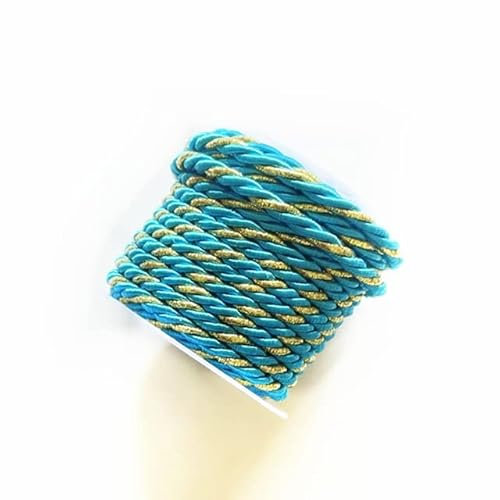 chlzekai Kordel aus 100% Baumwolle, 3 mm, umweltfreundlich, gedrehtes Seil, hochfestes Garn, DIY-Textilhandwerk, gewebte Kordeln, Geschenkbox, Anhänger, Dekoration, blau