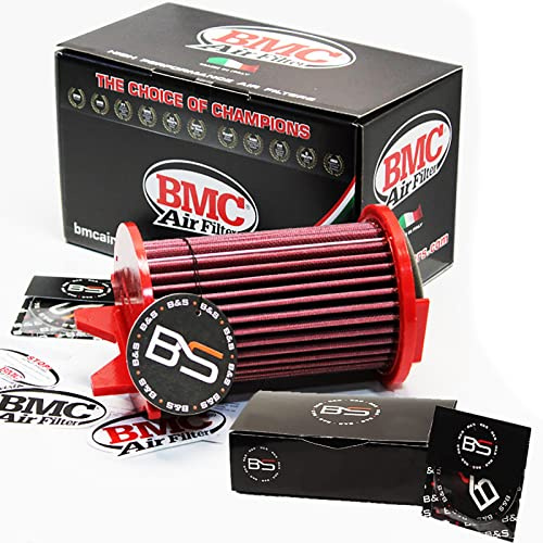 B&S Kit Filtro Aria Sportivo Aspirazione Rigenerabile Lavabile FB396/08 con Profumatore Interni