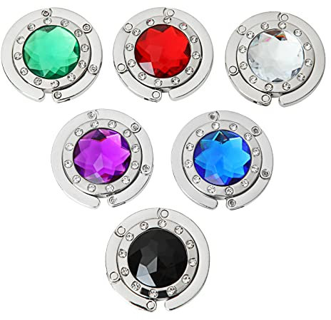 MIVIDE 6 Stück Faltbare Antirutsch Taschenhaken Halterung, 6 Farben Handtaschenhaken, Handtaschenhalter für Tisch, Büro, Cafés, Restaurants