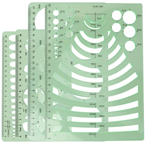 Ciieeo 4stücke Geometrische Zeichenlineale Aus Hohlmessschablonen Zeichenwerkzeuge Zeichenvorlagen Für Architektur Netzwerktechnik Bruchmessung Kunstdesign Und Schulunterricht