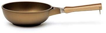 Luchetti Wok Antiaderente 24 cm in Alluminio professionale K360. Adatto a utti i piani cottura eccetto induzione. Manico removibile. adatto per forno