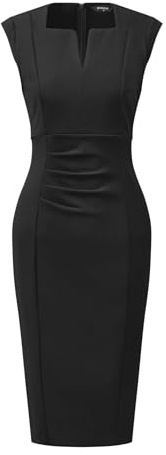Allegra K Vestido tubo para mujer, sin mangas, para oficina, elegante vestido de negocios, Negro, M