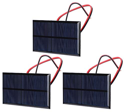 Mini Panneau Solaire DC 6V 1W, Petit Module de Capteur Solaire à Panneau de Cellules Solaires avec Câble de 30 Cm, pour L'énergie Solaire Bricolage Lampes de Pelouse Solaires