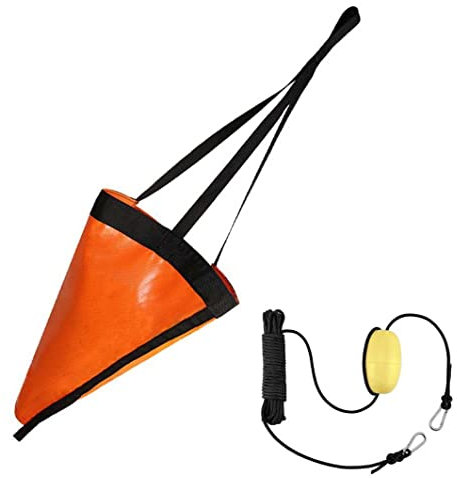 Jorzer Drift Sock with Harness Buoy Sea Anchor Ocean Anglers Boat Anchors Fishing Drogue for Kayak Boat 18 inch Orange