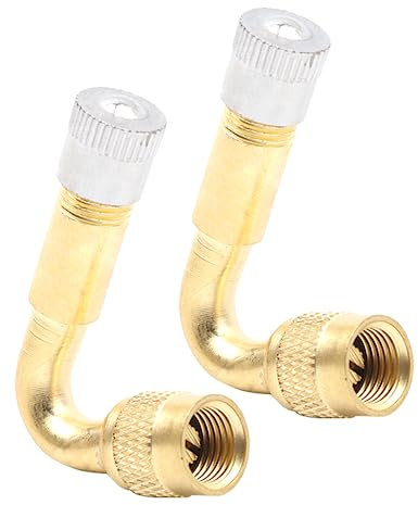 AMZSKU Estensione valvola in rame, adattatore per valvola angolare, prolunga valvola pneumatica, valvola angolare per auto, moto, bicicletta, scooter (45°)