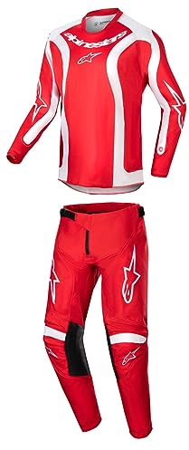 Alpinestars Racer Lurv Mars Rojo/Blanco Youth Moto Gear Set – Conjunto de pantalón y camiseta