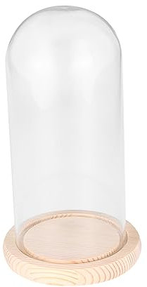 DECHOUS Vitrine De Présentation pour Fleurs 9 X Cm en Verre avec sur Support en Bois