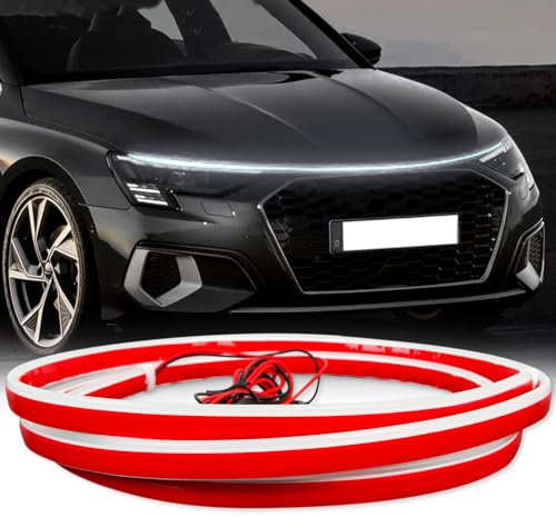 DREAMIZER Lichtleiste für Motorhaube, dynamisch, wasserdicht, 71 Zoll, Weiß, flexibel und ansprechend für Auto, SUV und LKW