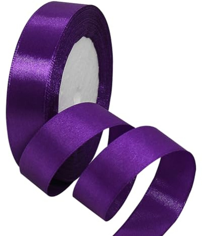 Lila Satinbands 15mm Breit, 22 Meters Schleifenband, Geschenkband für Geschenkverpackungen, DIY Handwerk, Blumensträuße, Nähprojekte, Schleifenherstellung, Geburtstags- und Hochzeitsdekorationen
